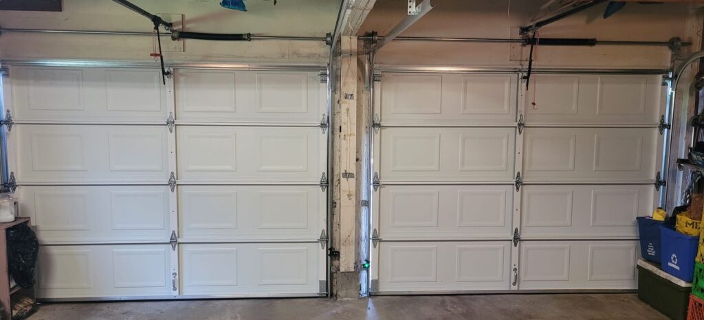 two one car garage non insulated doors