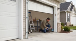 Garage door maintenance inspection by homeowner